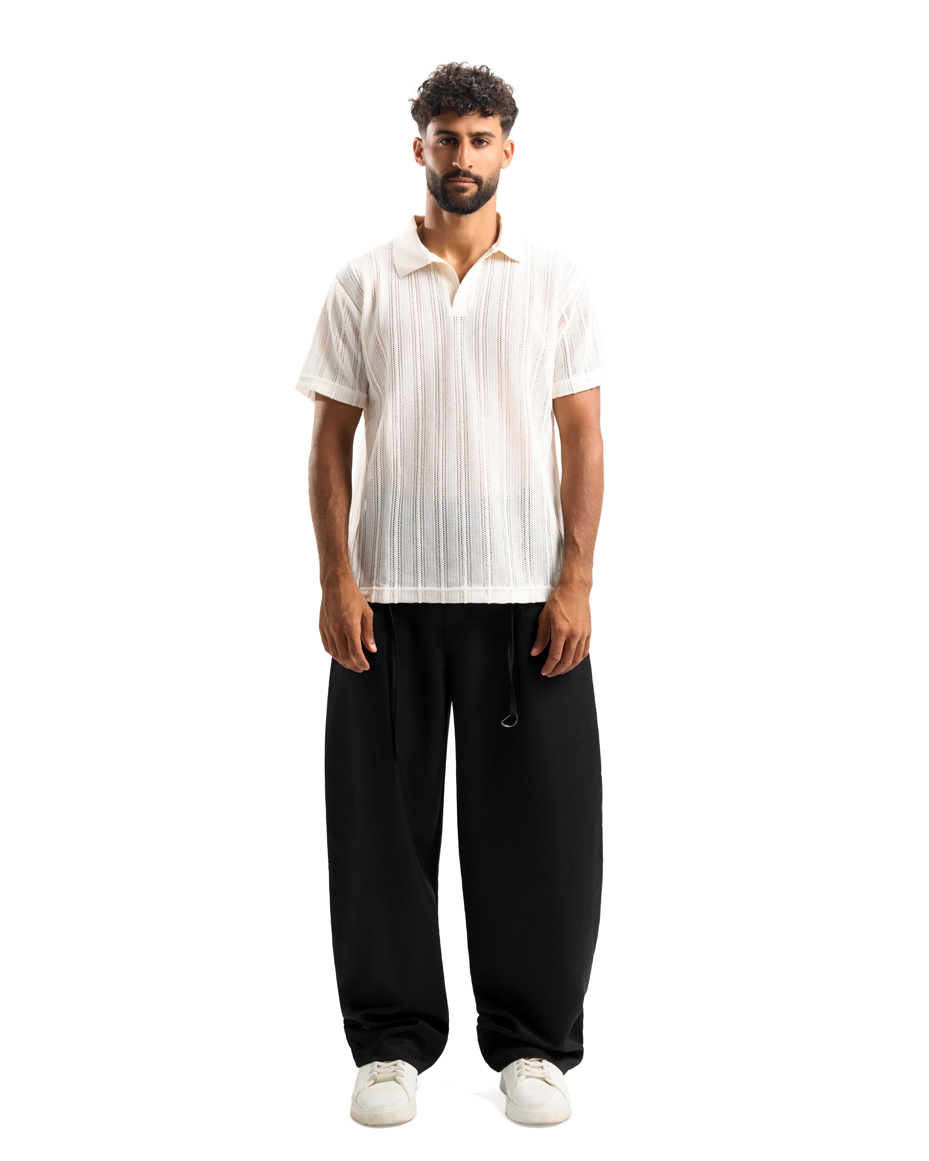 White Knitted polo