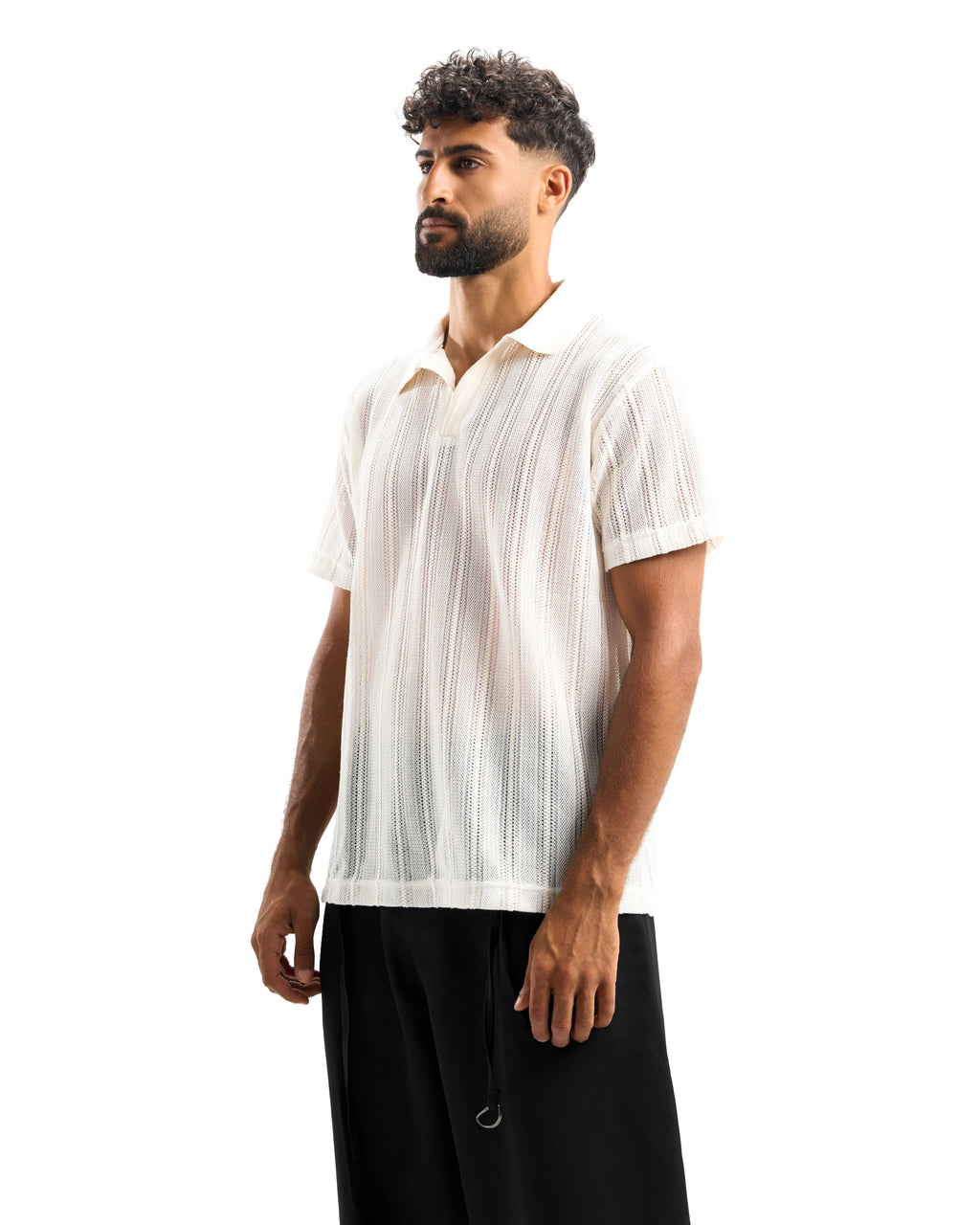 White Knitted polo