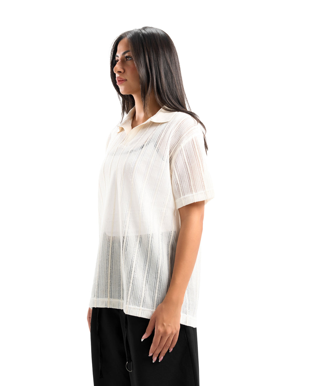 White Knitted polo