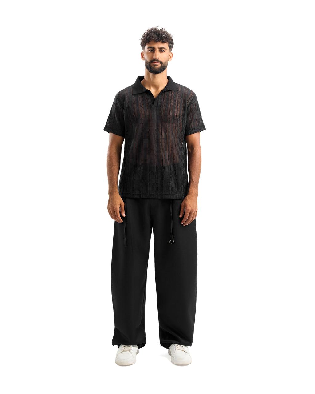 Black Knitted Polo