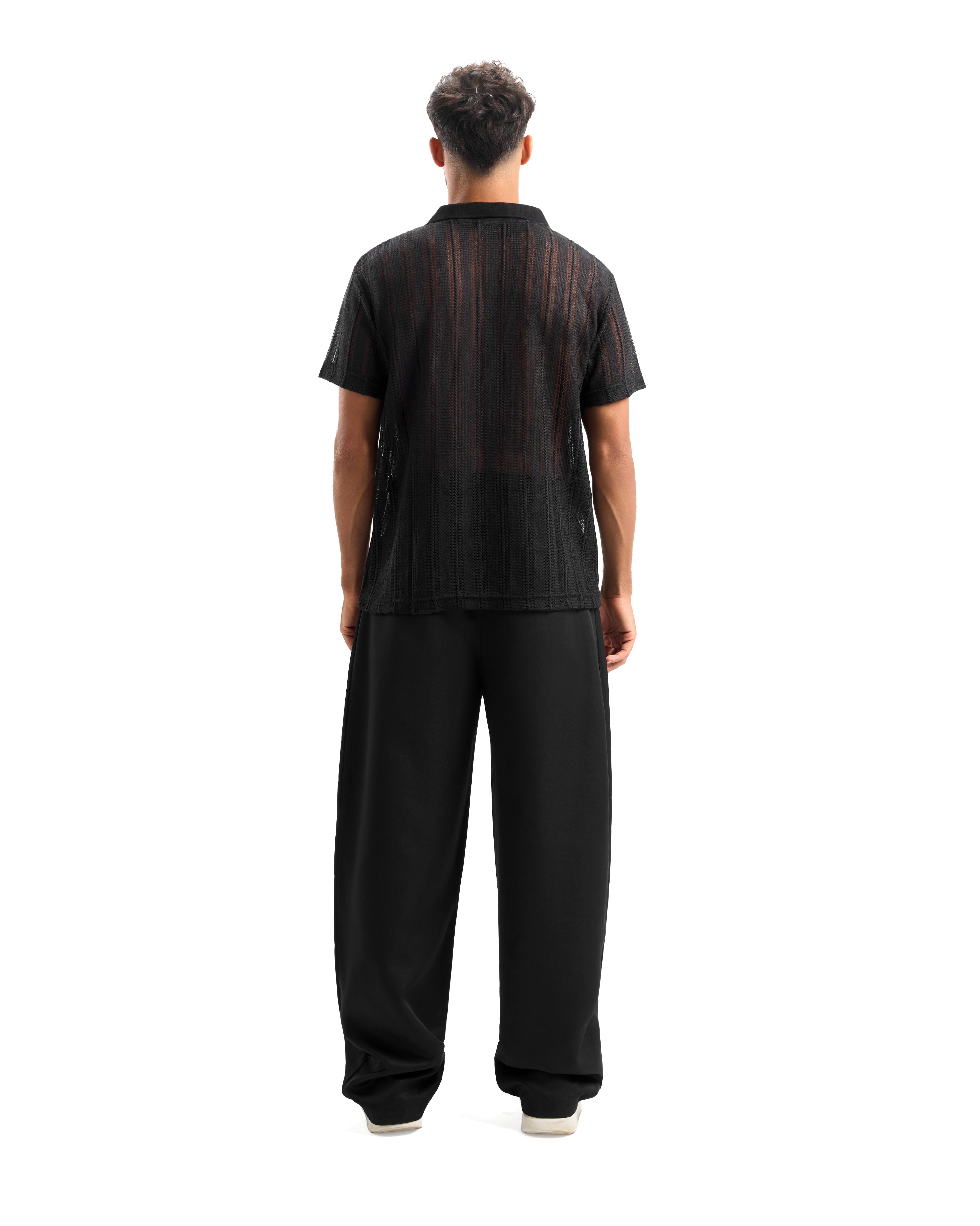 Black Knitted Polo