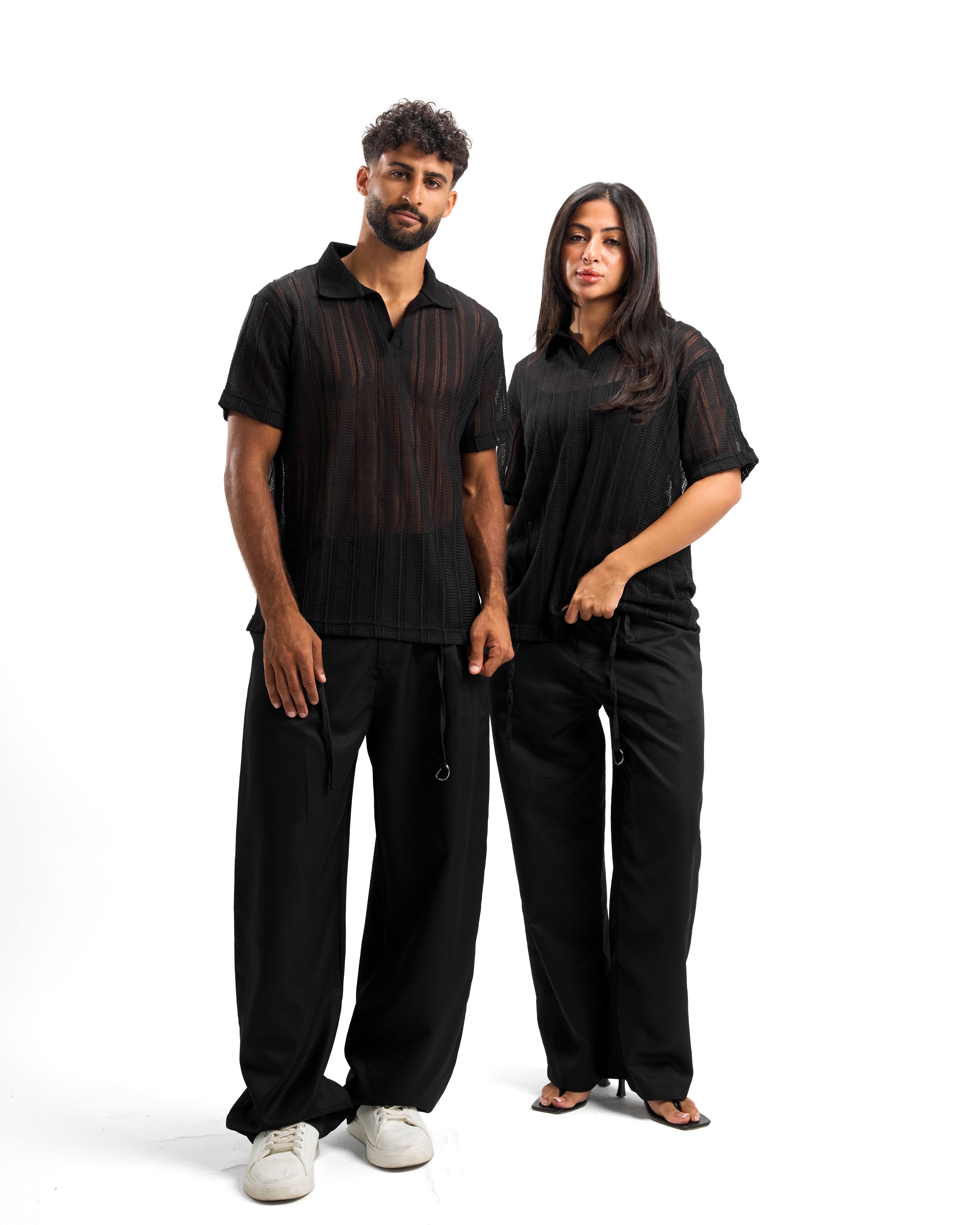 Black Knitted Polo