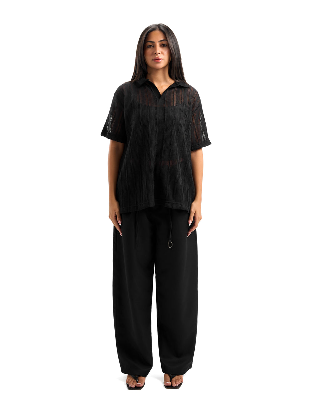 Black Knitted Polo
