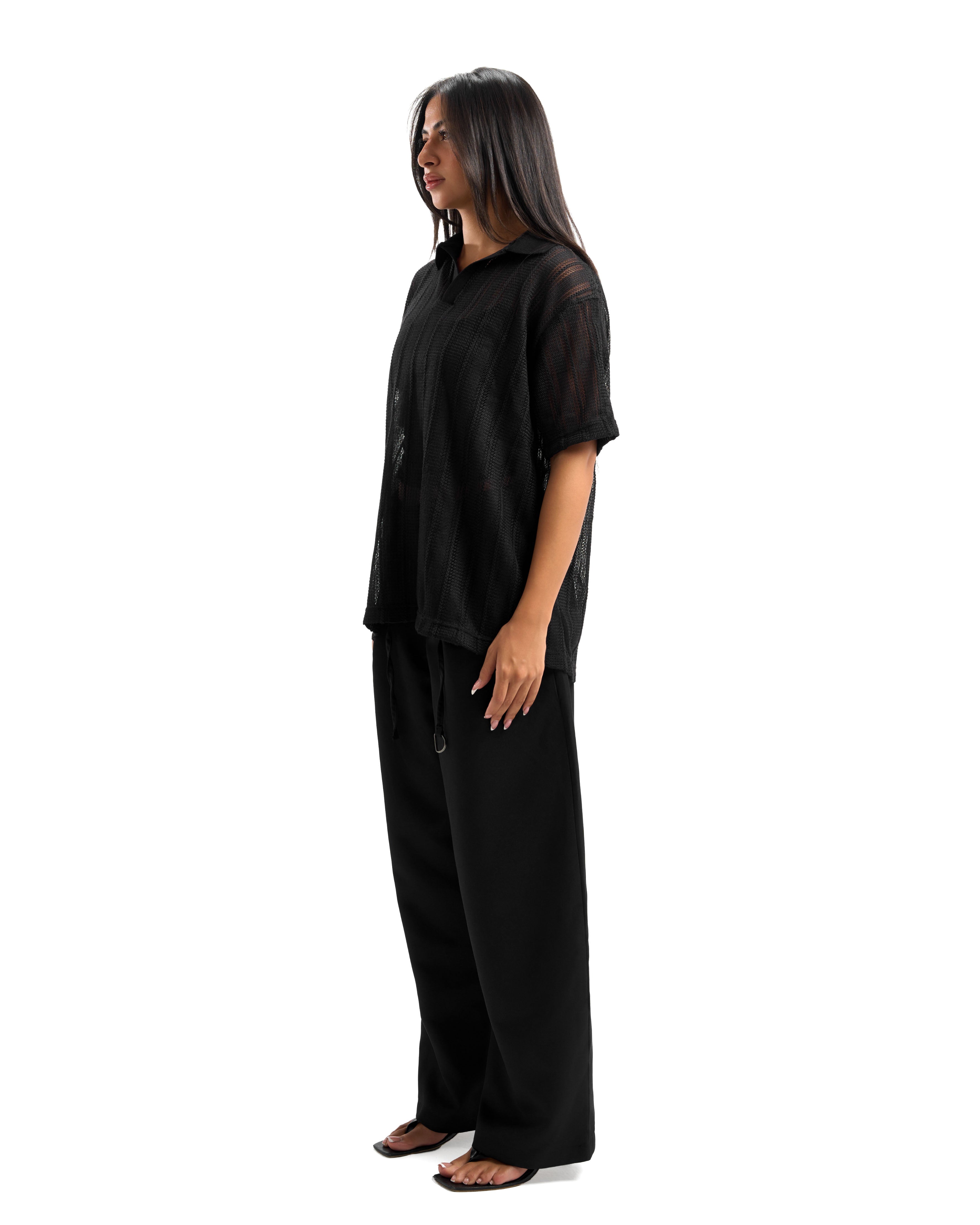 Black Knitted Polo