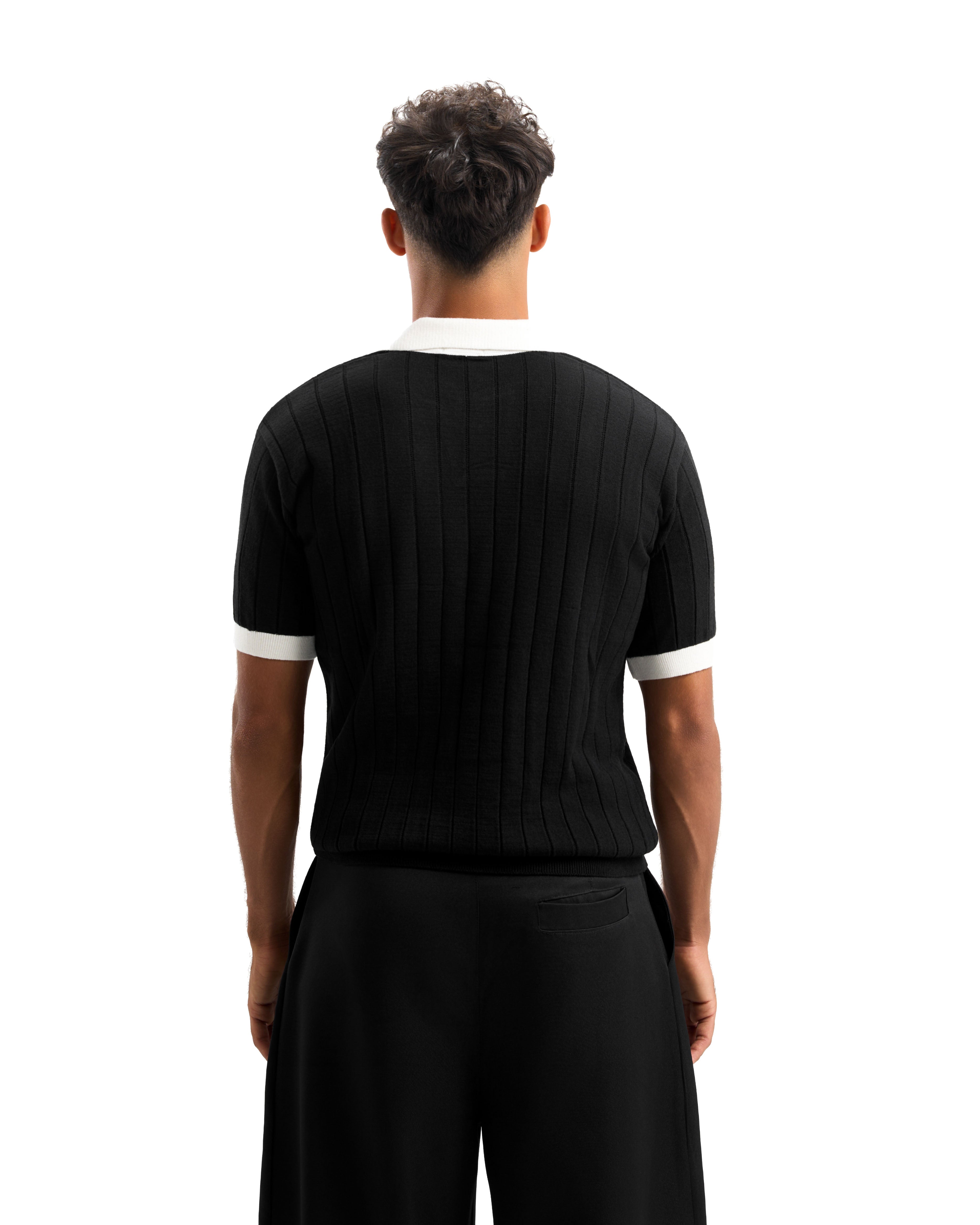 Black/White Rounded Polo