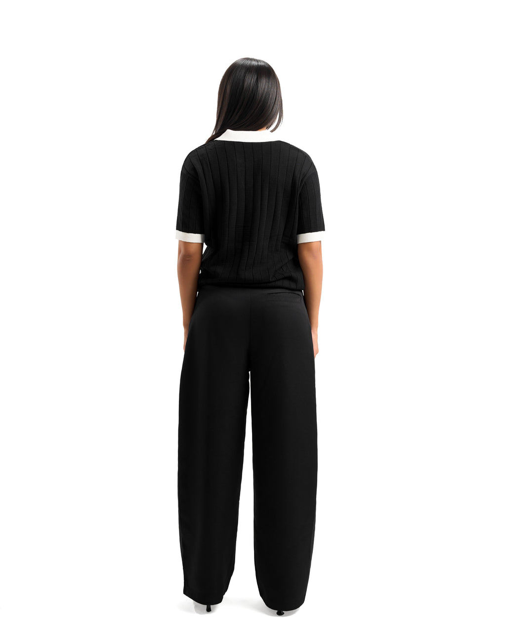 Black/White Rounded Polo
