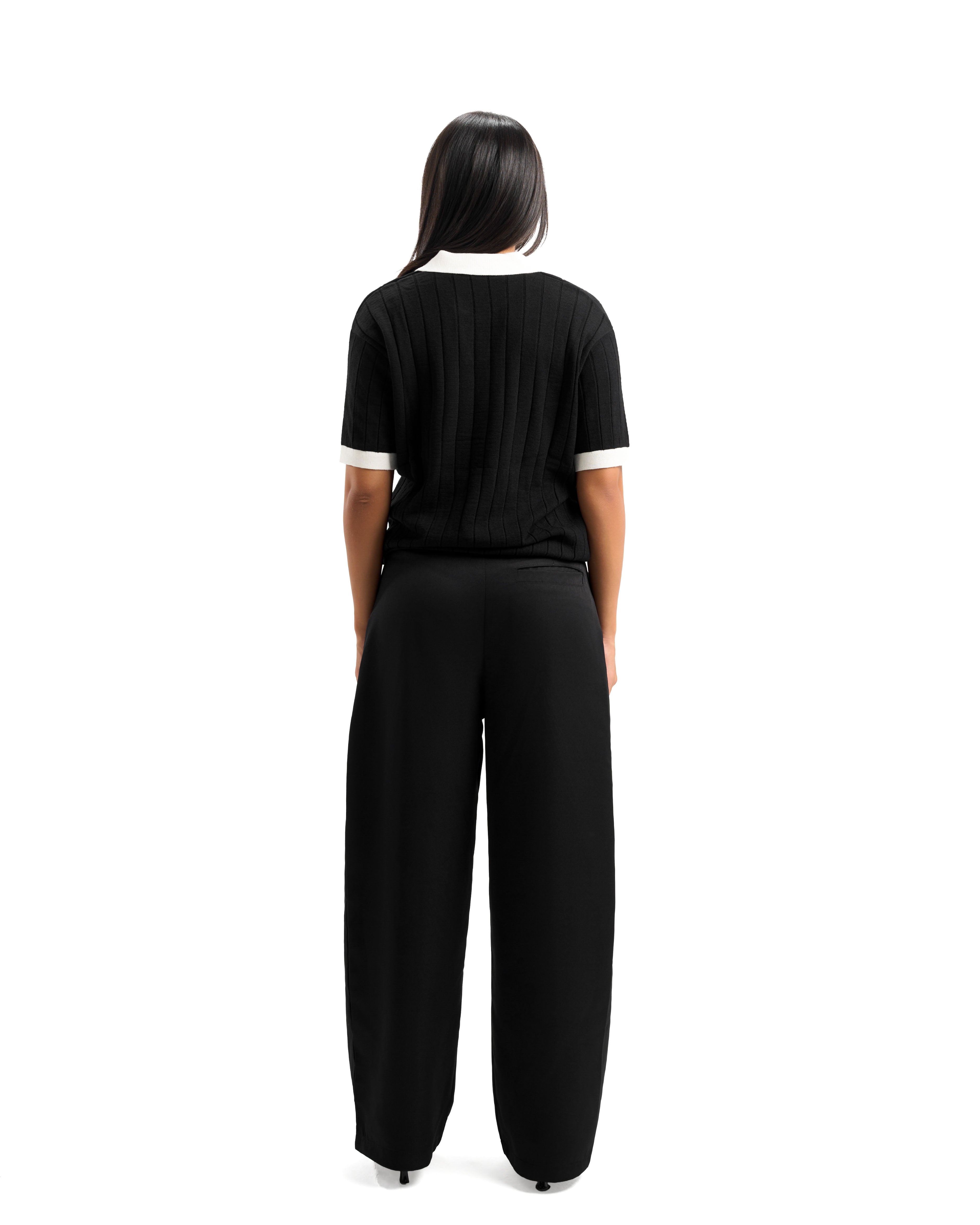 Black/White Rounded Polo